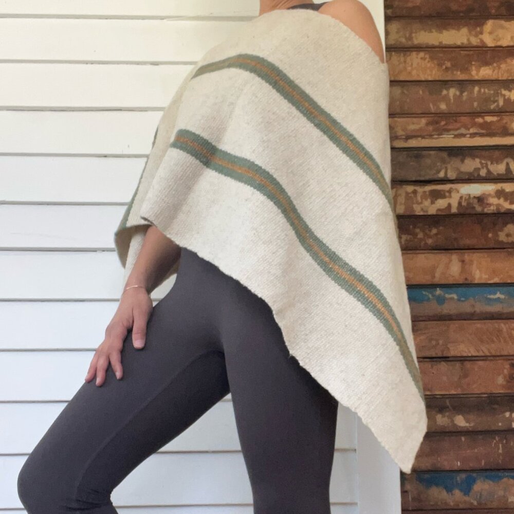 Hand Woven Wool Poncho Cape made in Oaxaca, Mexico